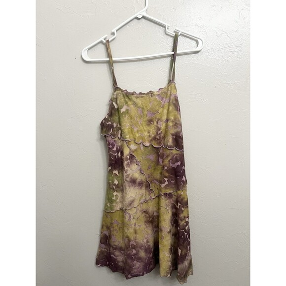 VTG KY2k brown Purple medium mini dress babydoll whimsy fairy goblin gremlin - Picture 1 of 10